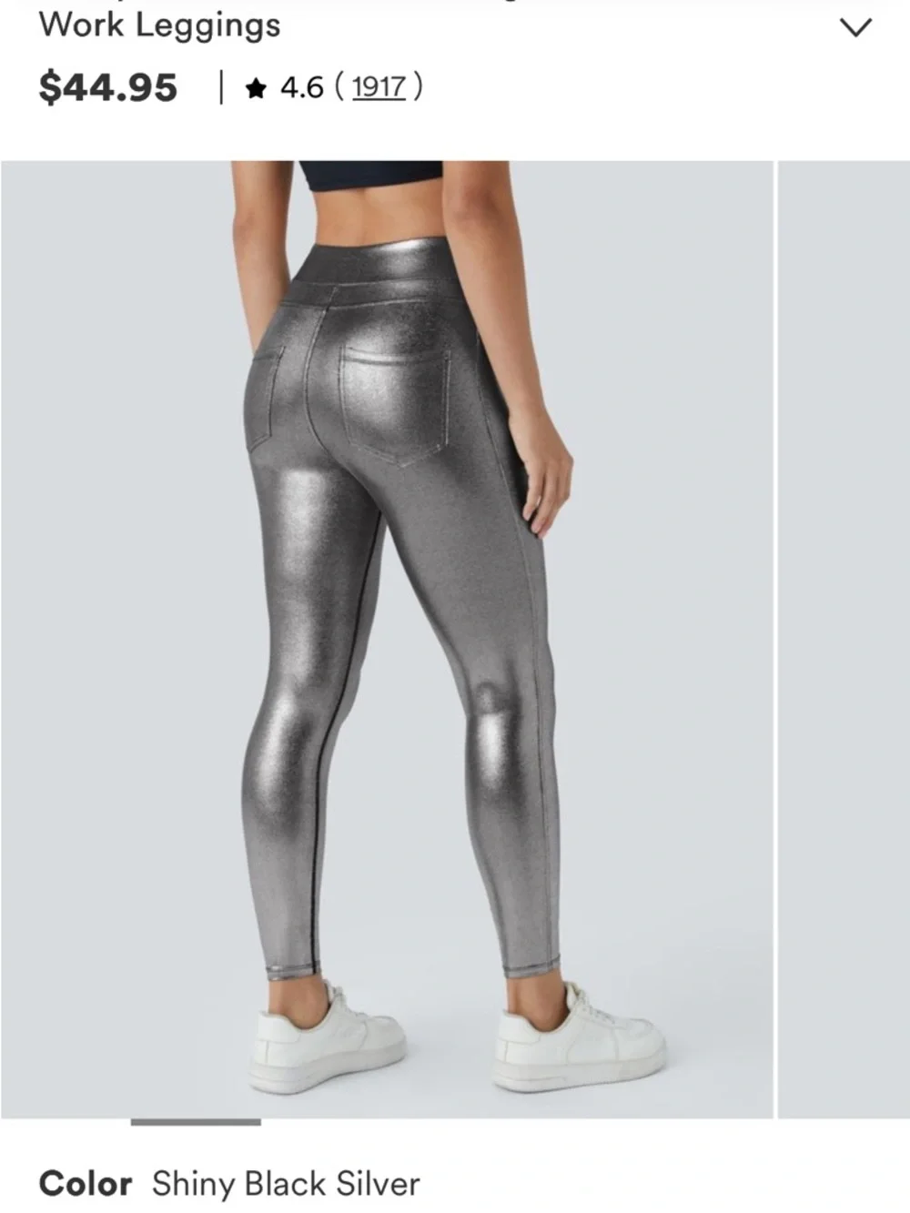 HALARA Metallic Silver Leggings